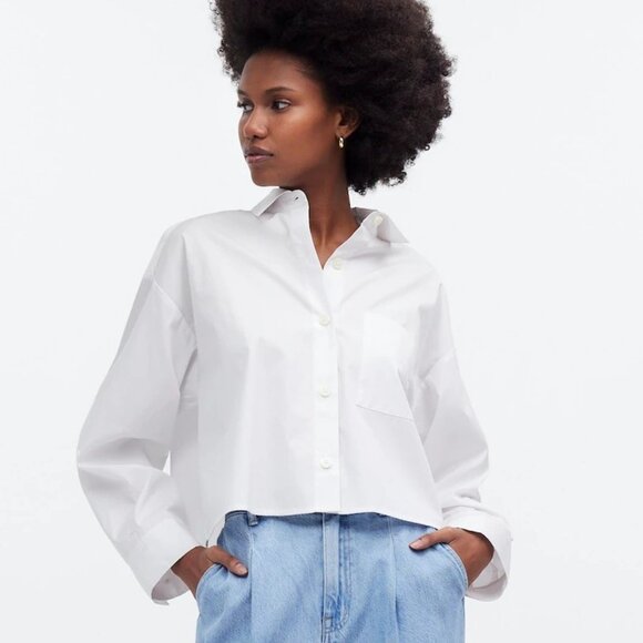 Madewell Tops - Madewell Straight-Hem Shirt in Eyelet White